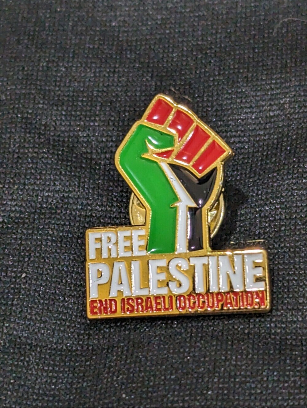 Free Palestine End Apartheid Black Graphic Tee + Pin S/L - Picture 6 of 9